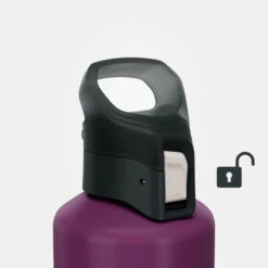 Quechua Gourde Alu 1L Avec Bouchon à Ouverture Rapide Pour La Randonnée - Violet -Quechua gourde alu 1l avec bouchon a ouverture rapide pour la randonnee violet 4