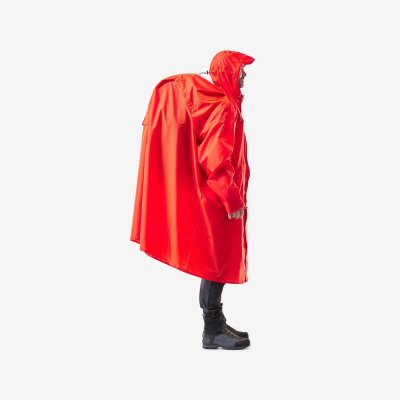 Quechua Poncho De Pluie De Randonnée - MT900 - 75L - Rouge - S/M 1 Quechua Poncho De Pluie De Randonnée - MT900 - 75L - Rouge - S/M