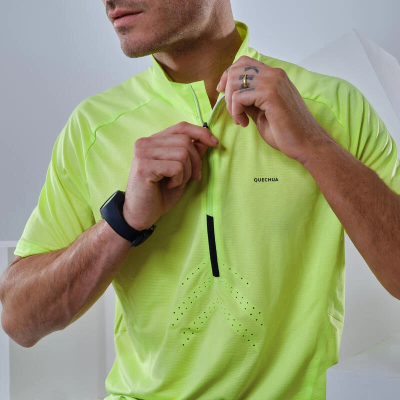 Quechua T-shirt Manches Courtes De Randonnée Rapide Homme FH500 Citron 3 Quechua T-shirt Manches Courtes De Randonnée Rapide Homme FH500 Citron – Image 3