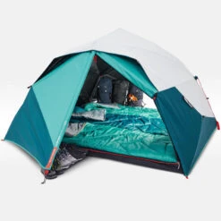Quechua Tente De Camping - 2 Seconds EASY - 3 Places - Fresh & Black -Quechua tente de camping 2 seconds easy 3 places fresh and black 3