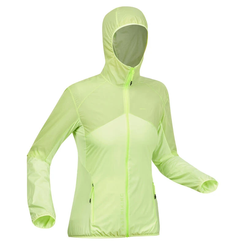 Quechua Veste Coupe Vent Ultra Légère De Randonnée Rapide Femme FH 500 Hélium Wind Jaune 1 Quechua Veste Coupe Vent Ultra Légère De Randonnée Rapide Femme FH 500 Hélium Wind Jaune