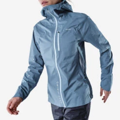 Quechua Veste Imperméable Ultra Légère De Randonnée Rapide - FH500 Rain - Femme Bleu