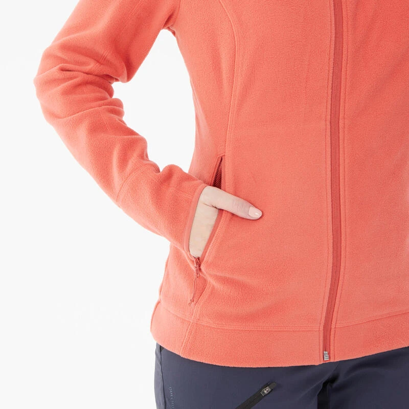 Quechua Veste Polaire De Randonnée - MH120 -orange Femme 4 Quechua Veste Polaire De Randonnée - MH120 -orange Femme – Image 4