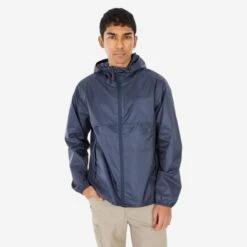 Quechua VESTE RAINCUT FULLZIP BLEU H