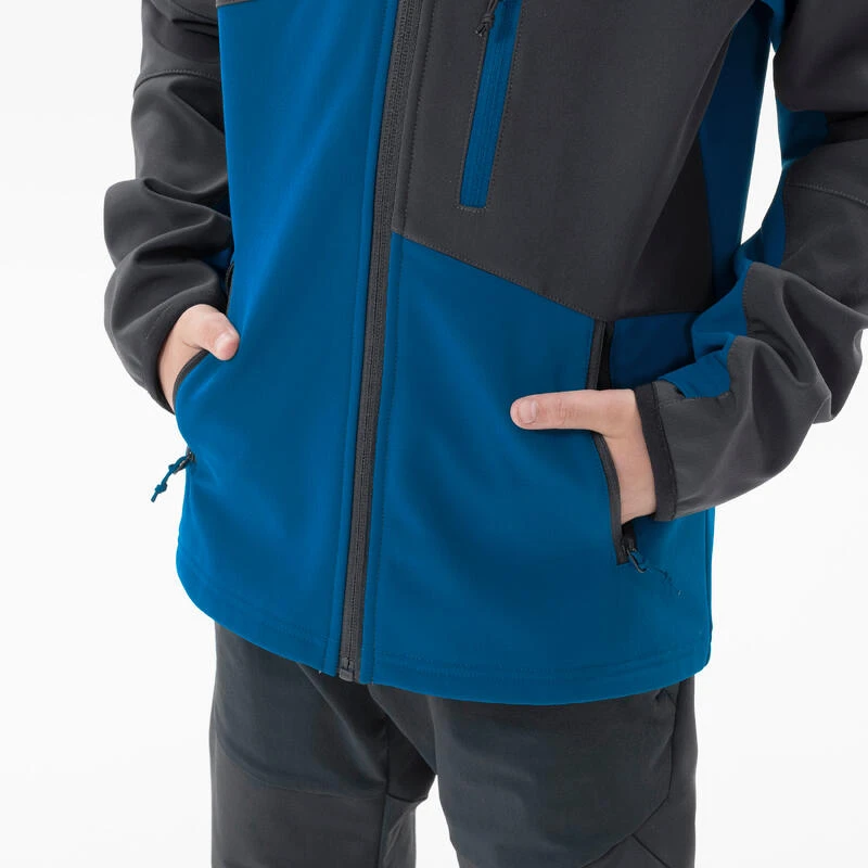 Quechua Veste Softshell De Randonnée MH550 -bleue Et Grise - Enfant 7-15 ANS 5 Quechua Veste Softshell De Randonnée MH550 -bleue Et Grise - Enfant 7-15 ANS – Image 5